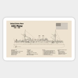 USS Maine battleship cruiser ACR-1 - SDpng Magnet